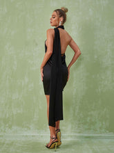 Jenny Satin Halterneck Mini Dress